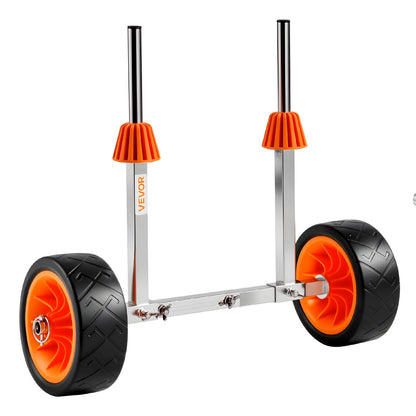 Kayak Cart, 250 lbs Load Capacity, Canoe Cart Dolly with 7.5-inch Solid Rubber Tires & Kickstand, Assembles & Disassembles Within Seconds, Paddle Board Trolley for Kayaks, Canoes, Paddleboards