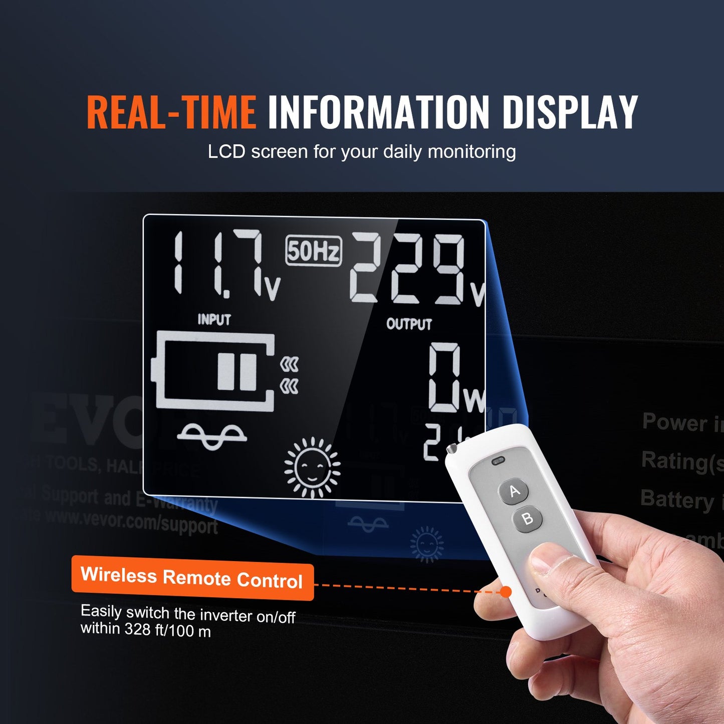 Reiner Sinus-Wechselrichter 3000W DC12V auf AC230V LCD-Fernbedienung CE