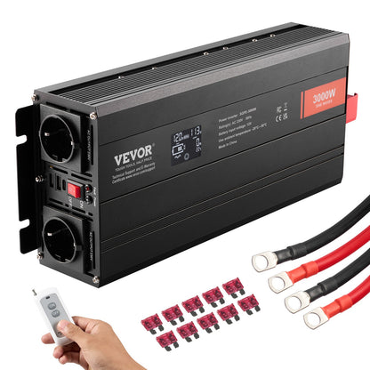 Reiner Sinus-Wechselrichter 3000W DC12V auf AC230V LCD-Fernbedienung CE