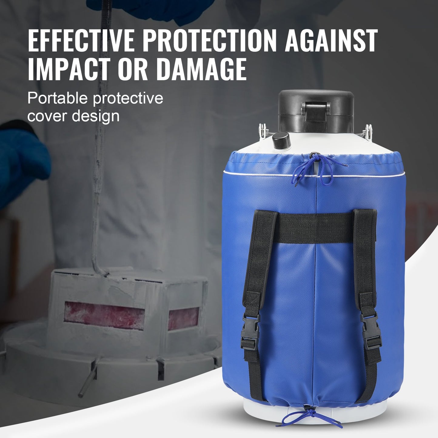 Flytande kvävetank 10 L aluminiumlegering LN2 behållare Dewar 6 kapslar