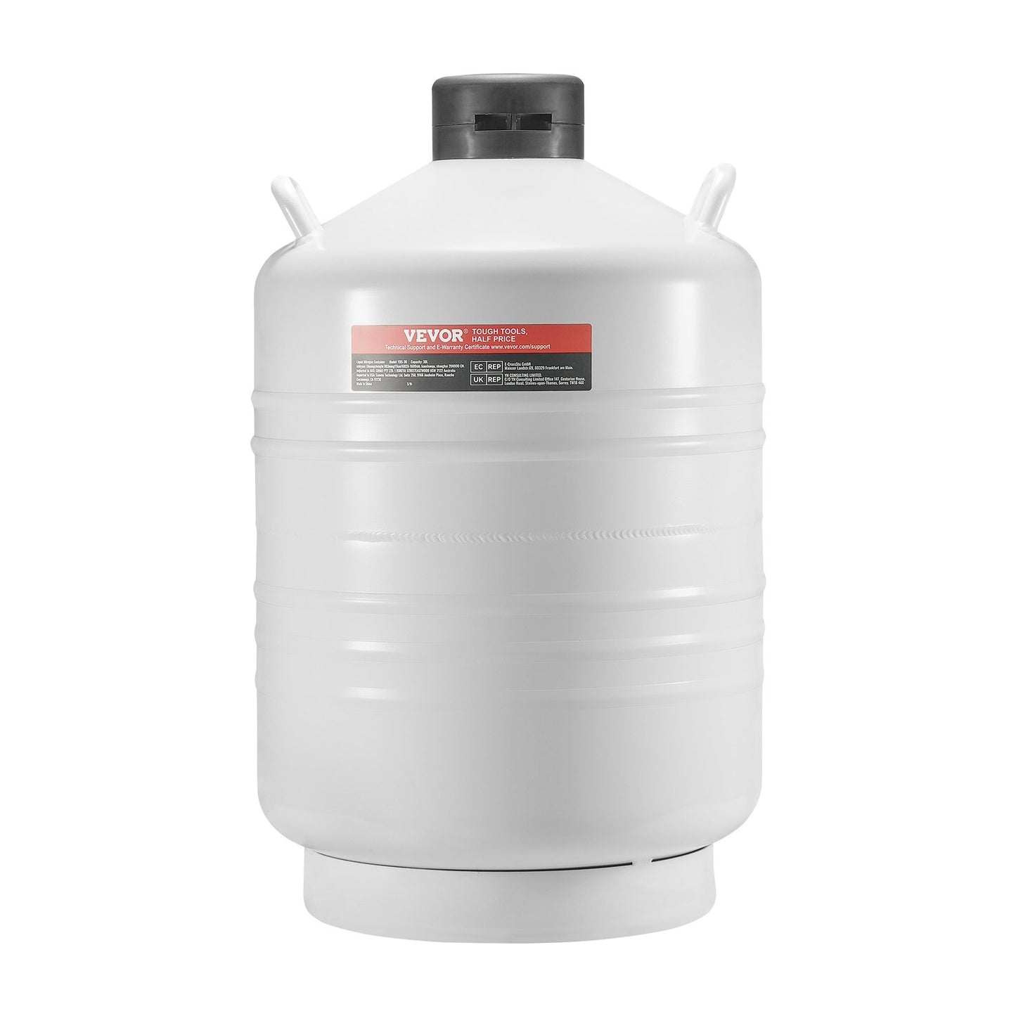 Flytande kvävetank 30 l aluminiumlegering LN2 behållare Dewar 6 kapslar