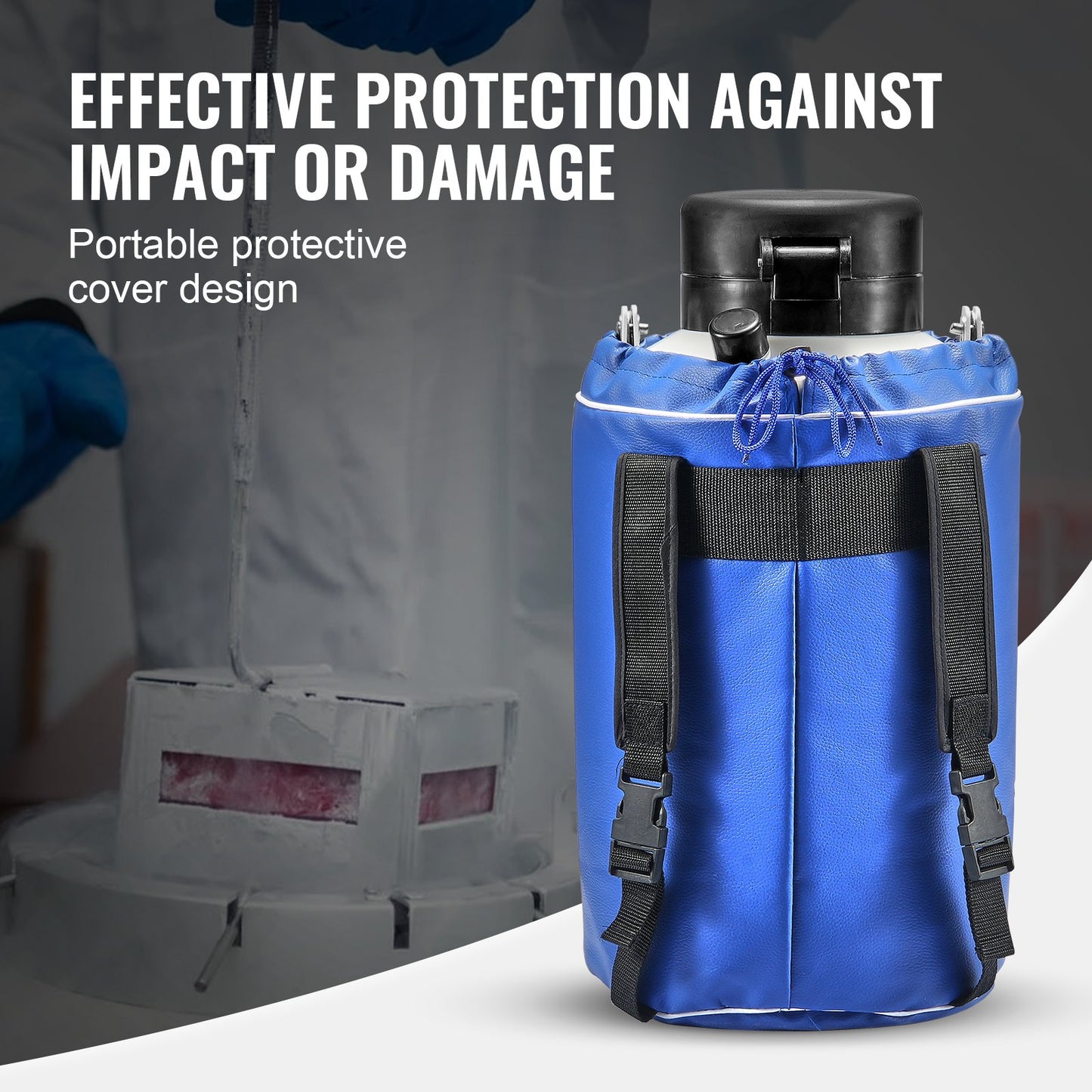 Flytande kvävetank 3 L aluminiumlegering LN2 behållare Dewar 6 kapslar