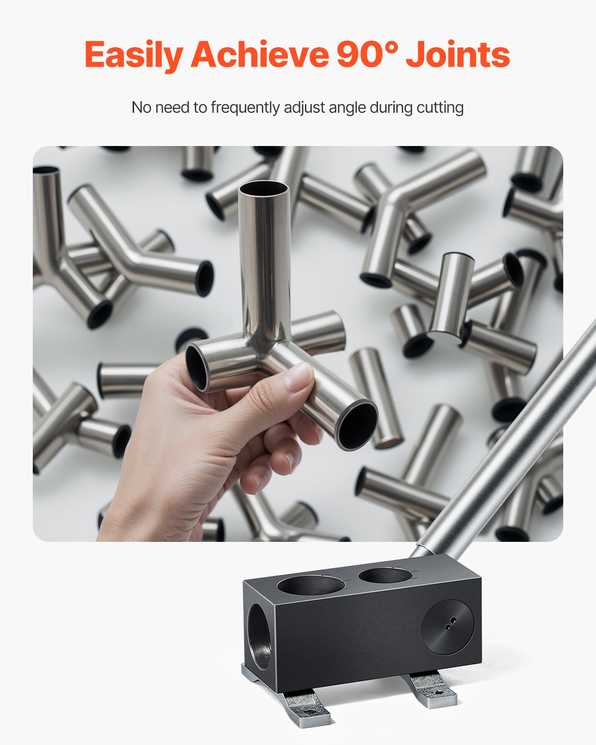 Pipe Notcher, Tubing Pipe Notcher for 1.5/2-inch Pipes, Steel Pipe and Tube Notcher with Long Handle for Auto Repair, Construction, Metalworking, Support Horizontal/Vertical Operation