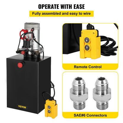 Hydraulic Pump Electric Hydraulic Pump 20 Quart Double Acting Metal Reservoir for Dump Trailer