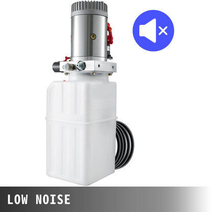 6 Quart Hydraulic Pump Hydraulic Power Unit (Plastic, 6 Quart/Double Action) White