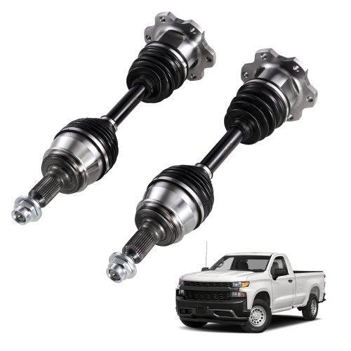 CV Axle Shaft Assembly, 2 Pieces Front Left & Right (Driver and Passenger Side), Automotive Replacement Axles Pair Compatible with 1999-2006 Chevrolet Silverado 1500, Alloy Steel & Carbon Steel