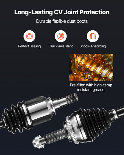 CV Axle Shaft Assembly, 2 Pieces Front Left & Right (Driver and Passenger Side), Automotive Replacement CV Joint Axles Pair Compatible with 2009-2018 Toyota Corolla, Alloy Steel & Carbon Steel
