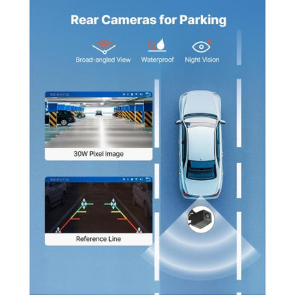 Bilstereo Radio CarPlay Pekskärm 7-tums Apple Android Automatisk backkamera