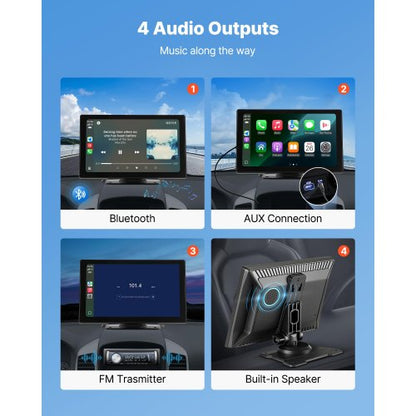 Bilstereo Radio CarPlay Pekskärm 9-tums Apple Android Automatisk backkamera
