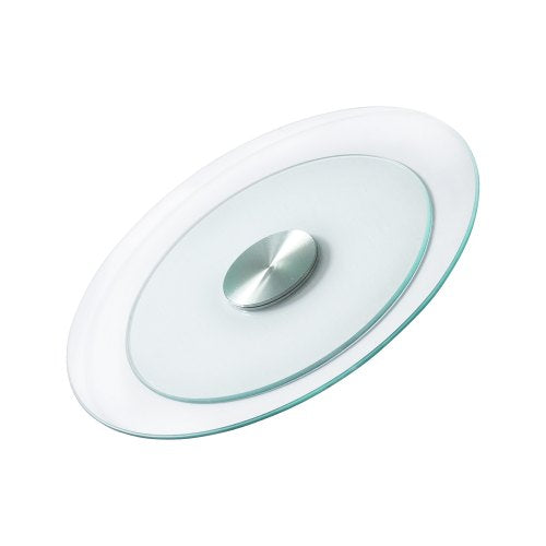 20 in Glass Lazy Susan Turntable, 360° Rotation Round Clear Tabletop Rotating Tray, Tempered Glass Dining Table Centerpiece, Smooth and Silent Spin, for Family Gatherings, Banquets & Weddings