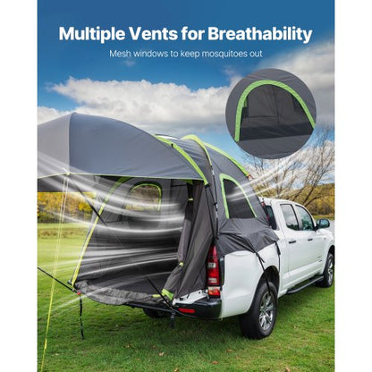 lastbilstält 5,5-6,0 fot Vattentätt PU2000 lastbilssäng campingtält 2-3 personer