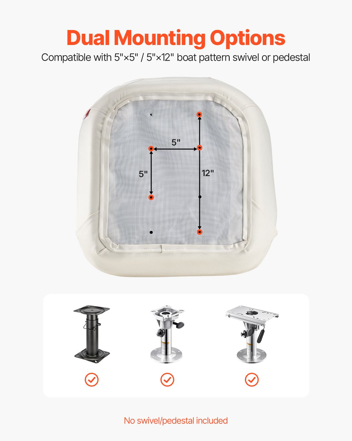 Båtsits Lågt ryggstöd PVC Läder Kapten Bucket Seat Vit