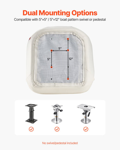 Båtsits Lågt ryggstöd PVC Läder Kapten Bucket Seat Vit