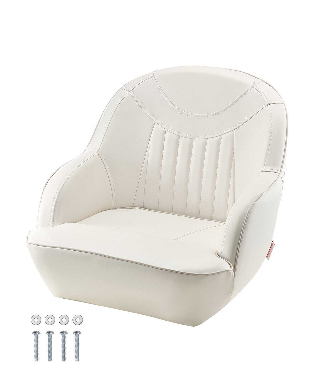 Båtsits Lågt ryggstöd PVC Läder Kapten Bucket Seat Vit