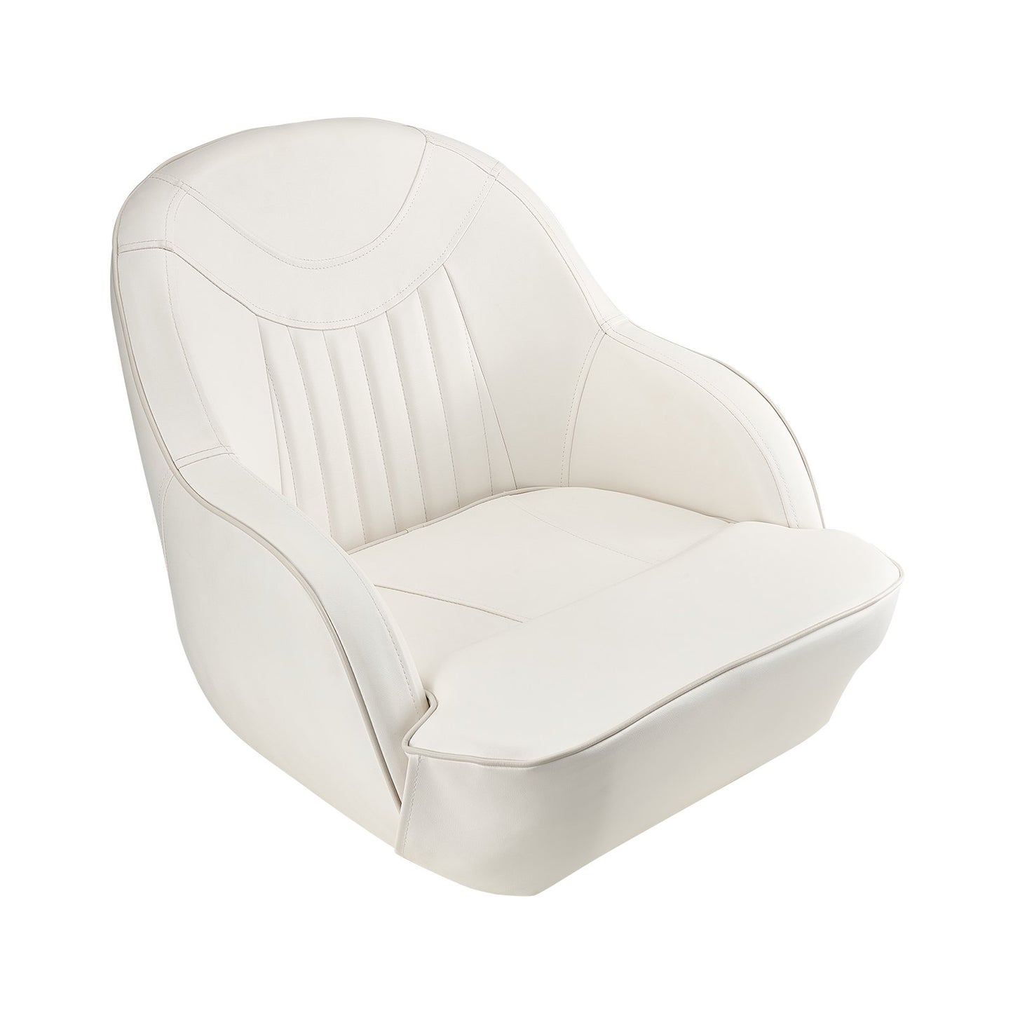 Båtsits Lågt ryggstöd PVC Läder Kapten Bucket Seat Vit