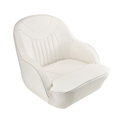 Båtsits Lågt ryggstöd PVC Läder Kapten Bucket Seat Vit