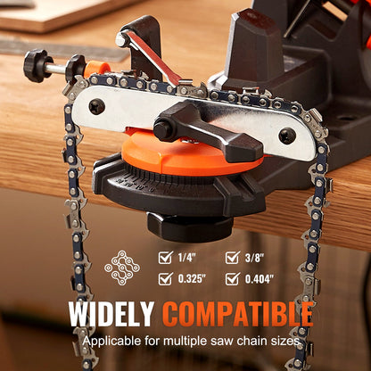 Electric Chainsaw Sharpener, 140W Electric Saw Chain Blade Sharpener 5700RPM, Professional Bench Chain Saw Sharpening Tool with 3 Grinding Wheels Fit 0.25" to 0.404" Pitch Chains