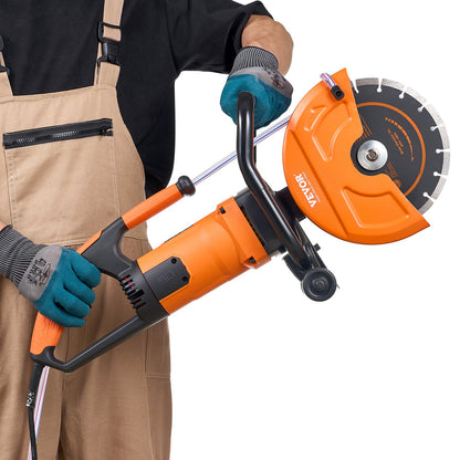 9'' elektrisk betongsåg våt/torrsåg med vattenpump och blad