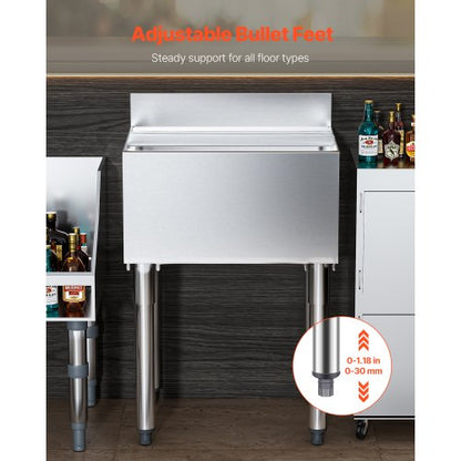 Commercial Ice Bin 61 L Wonderful Ice Bin with Sliding Lid Bottle Holder | EU
