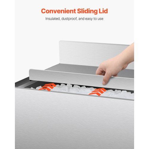 Commercial Ice Bin 61 L Wonderful Ice Bin with Sliding Lid Bottle Holder | EU