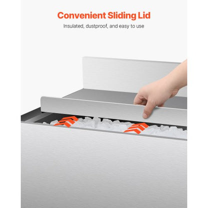 Commercial Ice Bin 61 L Wonderful Ice Bin with Sliding Lid Bottle Holder | EU