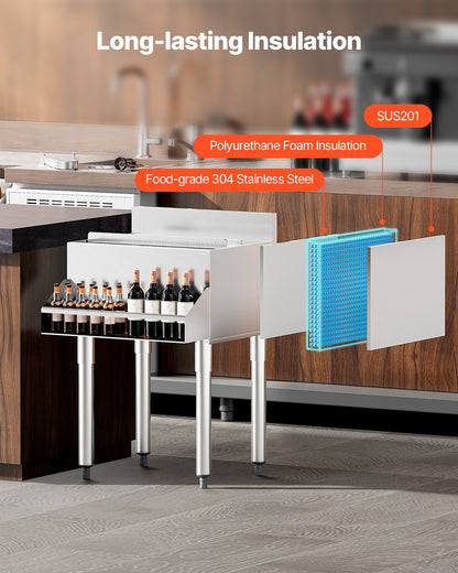 Commercial Ice Bin 61.6L Wonderful Ice Bin with Sliding Lid for Kitchen