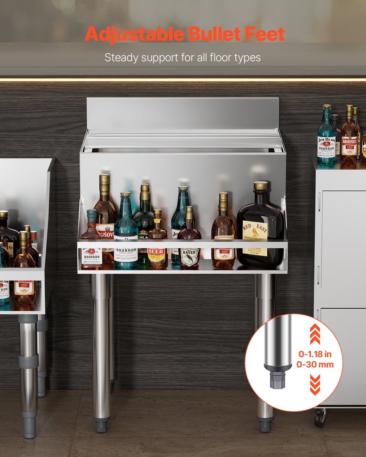 Commercial Ice Bin 61.6L Wonderful Ice Bin with Sliding Lid for Kitchen