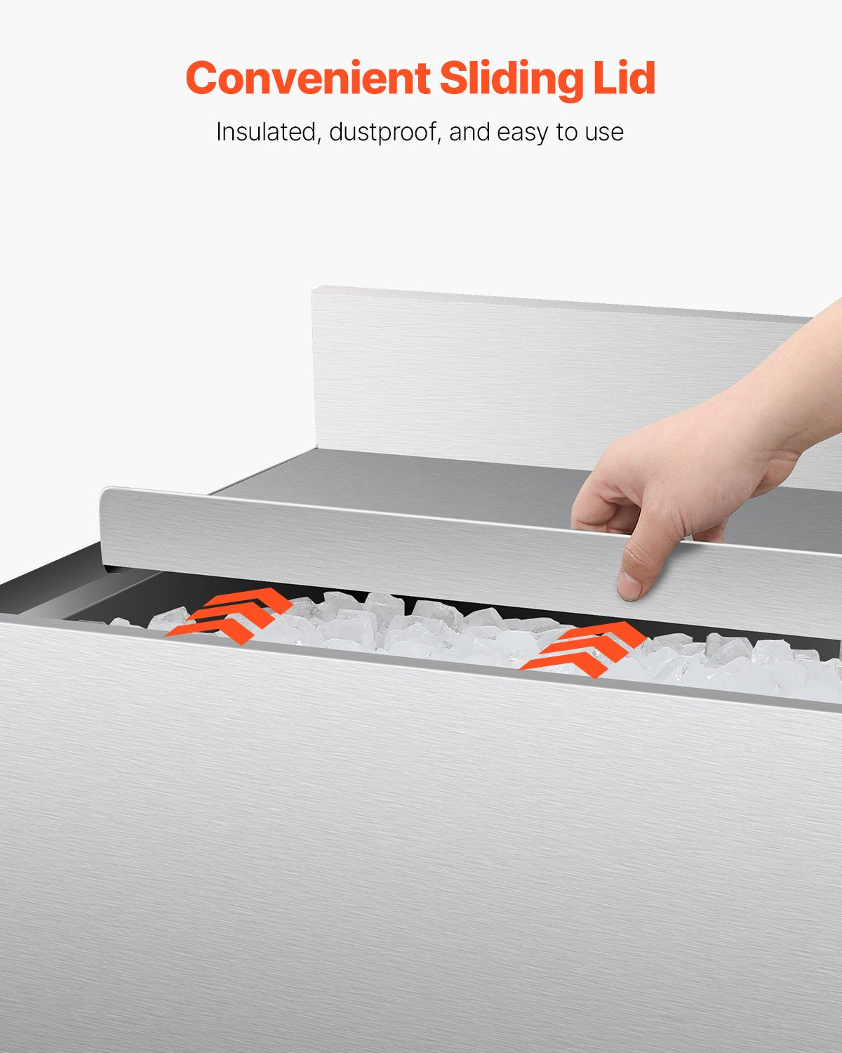 Commercial Ice Bin 61.6L Wonderful Ice Bin with Sliding Lid for Kitchen