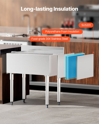 Commercial Ice Bin 78.4L Wonderful Ice Bin with Sliding Lid for Kitchen