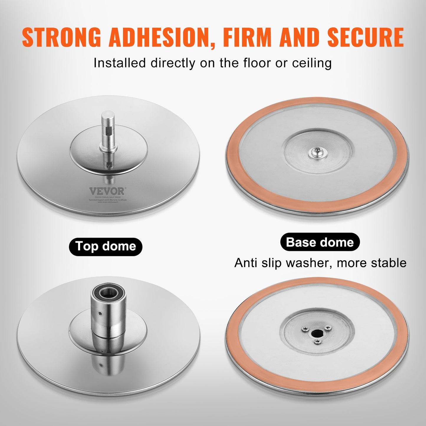 Professionell dansstång, spinnande statisk dansstångssats, bärbar avtagbar stång, 45 mm kraftig rostfritt stålstång, höjdjusterbar träningsstång, för träningshemklubbgym, silver