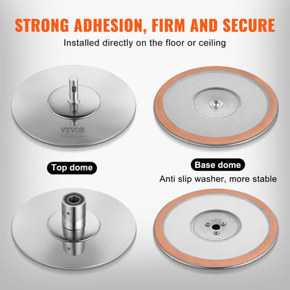 Professionell dansstång, spinnande statisk dansstångssats, bärbar avtagbar stång, 45 mm kraftig rostfritt stålstång, höjdjusterbar träningsstång, för träningshemklubbgym, silver