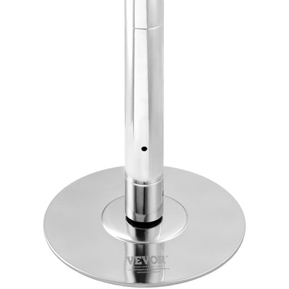 Professional Dancing Pole, Spinning Static Dancing Pole Kit, Portable Removable Pole, 45mm Heavy-Duty Stainless Steel Pole, Height Adjustable Fitness Pole, for Exercise Home Club Gym, Silver