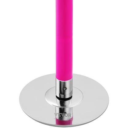 Professionell Dansstav, Snurrande statisk Dansstavsats, Bärbar, avtagbar stolpe, 40 mm Heavy-Duty Rostfritt Stål Stång, Höjdjusterbar Fitness Stång, För Träning Hemmaklubb Gym, Rosa