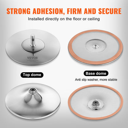 Professionell Dansstav, Snurrande statisk Dansstavsats, Bärbar, avtagbar stolpe, 45 mm kraftig rostfri stålstav, höjdjusterbar träningsstav, för träningshemklubbgym, Silver