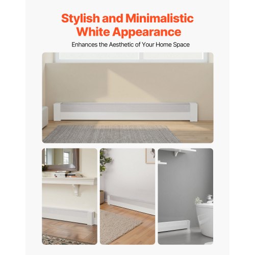 Golvlistervärmarskydd, Basic Series 1526 mm Standard Elvärmare Frontskydd för Hemförbättring, Kraftigt Stål, Enkel Montering för Sovrum Byte av Gammalt Skydd, Vit |  EU