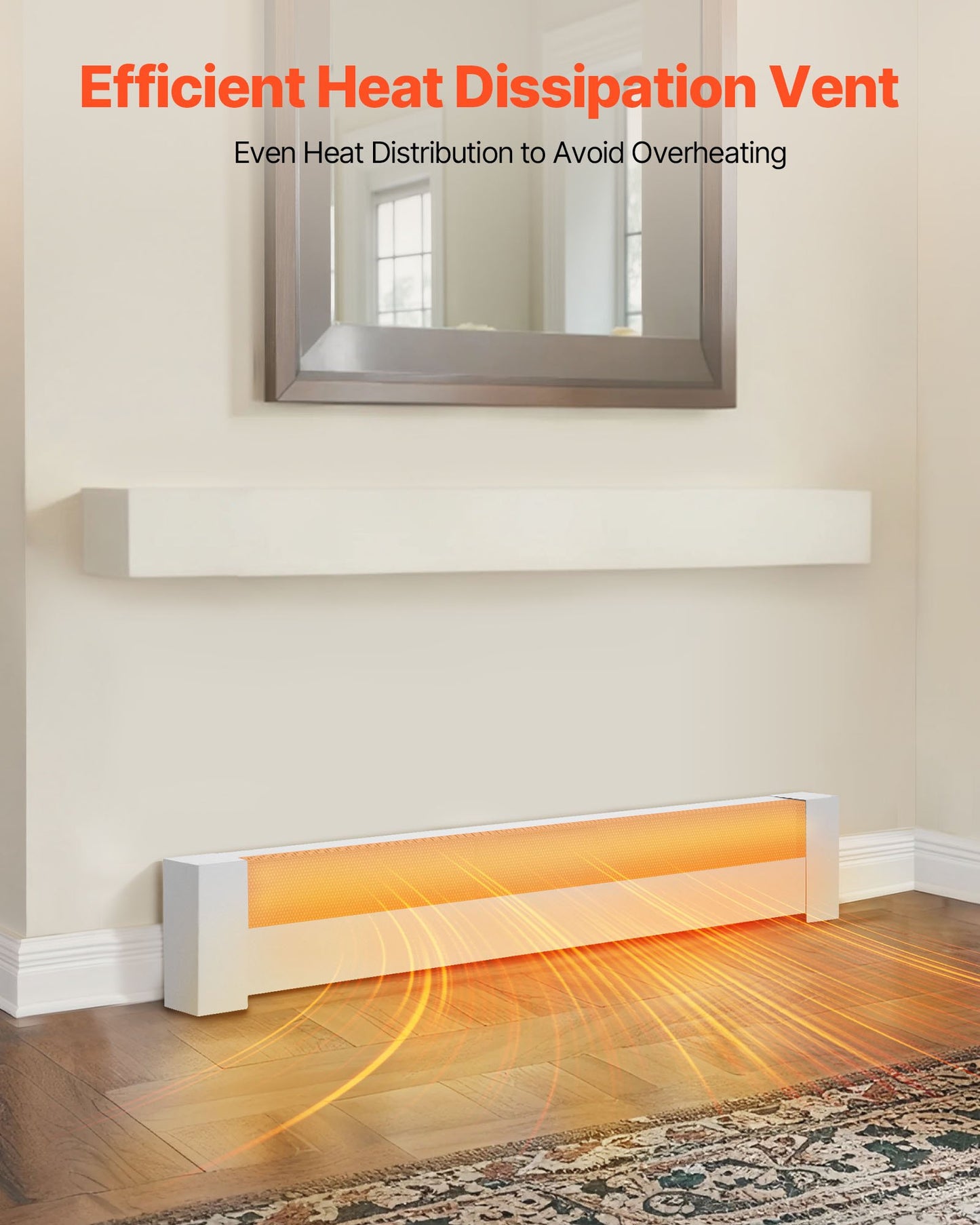 Baseboard Heater Covers, Basic Series 4 ft Standard Electric Heating Unit Front Cover for Home Improvement, Heavy-duty Steel, Easy Installation for Bedroom Replacing Old Cover, White