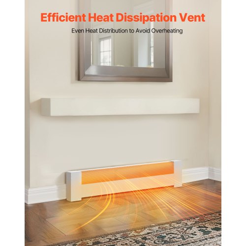 Golvlistervärmarskydd, Basic Series 916 mm Standard Elvärmare Frontskydd för Hemförbättring, Kraftigt Stål, Enkel Montering för Sovrum Byte av Gammalt Skydd, Vit |  EU
