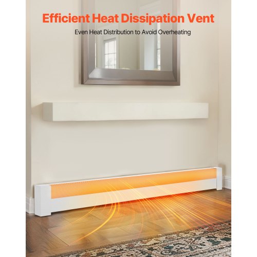 Golvlistervärmarskydd, Basic Series 1831 mm Standard Elvärmare Frontskydd för Hemförbättring, Kraftigt Stål, Enkel Montering för Sovrum Byte av Gammalt Skydd, Vit |  EU