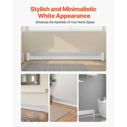 Golvlistervärmarskydd, Premium-serien 1222 mm Standard Elvärmare Frontskydd för Hemförbättring, Kraftigt Stål, Enkel Montering för Sovrum Byte av Gammalt Skydd, Vit |  EU