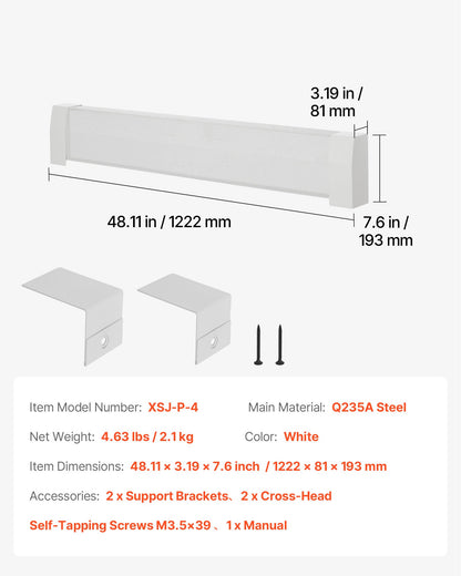 Baseboard Heater Covers, Premium Series 4 ft Standard Electric Heating Unit Front Cover for Home Improvement, Heavy-duty Steel, Easy Installation for Bedroom Replacing Old Cover, White