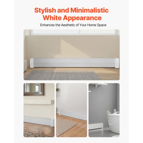 Golvlistervärmarskydd, Premium-serien 1832 mm Standard Elvärmare Frontskydd för Hemförbättring, Kraftigt Stål, Enkel Montering för Sovrum Byte av Gammalt Skydd, Vit |  EU