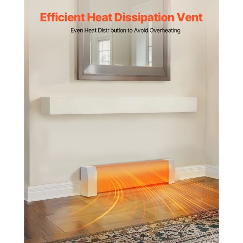 Golvlistervärmarskydd, Premium Series 917 mm Standard Elvärmare Frontskydd för Hemförbättring, Kraftigt Stål, Enkel Montering för Sovrum Byte av Gammalt Skydd, Vit |  EU