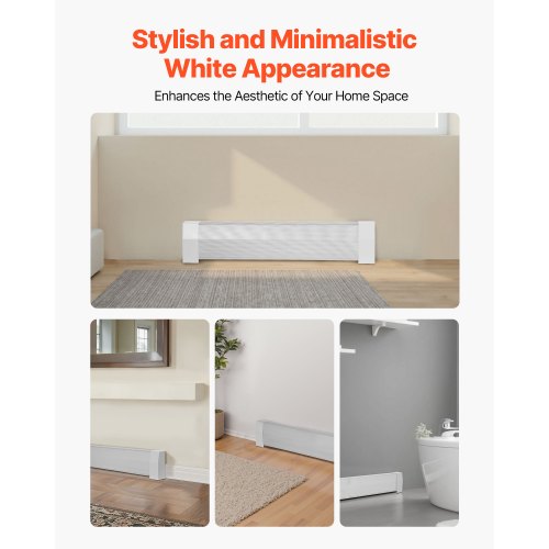 Golvlistervärmarskydd, Premium Series 917 mm Standard Elvärmare Frontskydd för Hemförbättring, Kraftigt Stål, Enkel Montering för Sovrum Byte av Gammalt Skydd, Vit |  EU