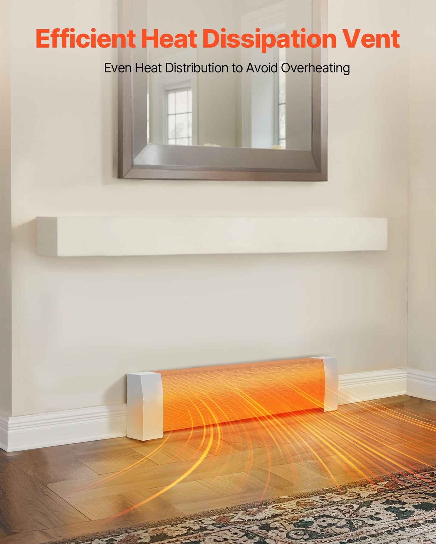 Baseboard Heater Covers, Premium Series 3 ft Standard Electric Heating Unit Front Cover for Home Improvement, Heavy-duty Steel, Easy Installation for Bedroom Replacing Old Cover, White