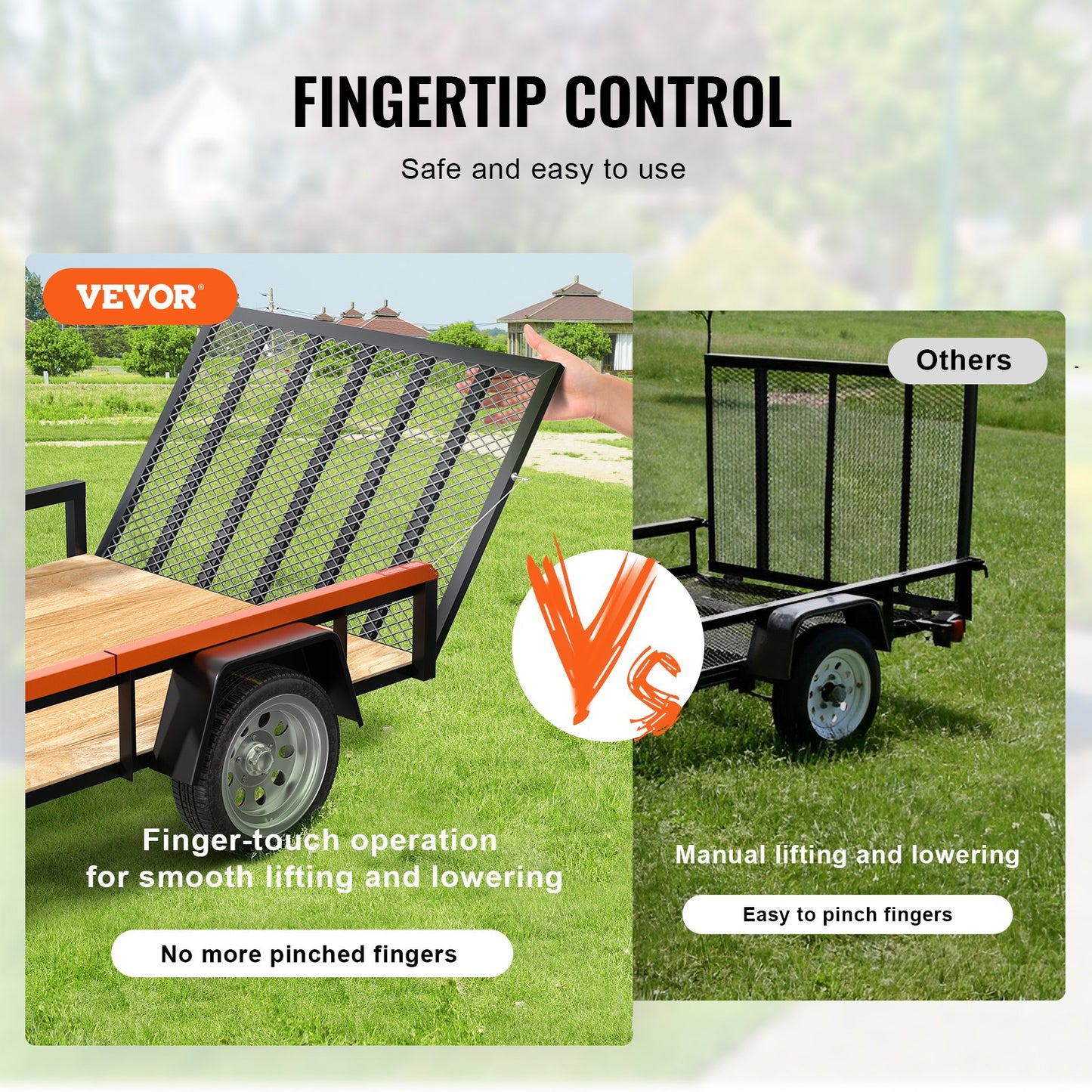 TrailTailgate er Lift Assist, Max 180 lbs lastkapacitet, kompatibel med Open Utility Trailer Baklucka och ramp, med 10 till 24 tums höjd sidosäck och 4 till 6 fots höjd baklucka eller ramp