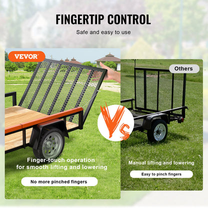 TrailTailgate er Lift Assist, Max 180 lbs lastkapacitet, kompatibel med Open Utility Trailer Baklucka och ramp, med 10 till 24 tums höjd sidosäck och 4 till 6 fots höjd baklucka eller ramp