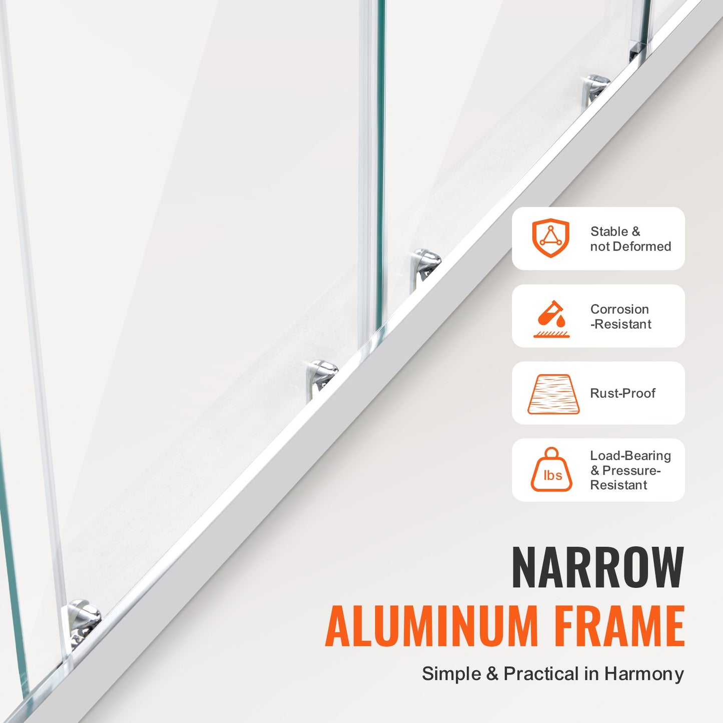 Halvramlös dubbel skjutdörr till dusch SGCC härdat glas 1/4" krom