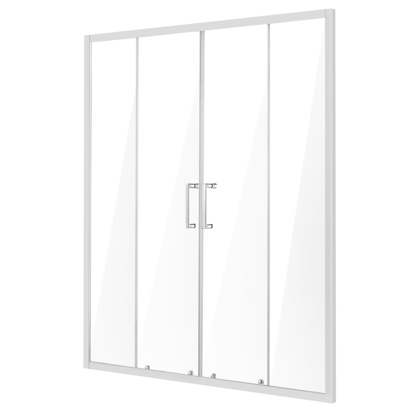 Halvramlös dubbel skjutdörr till dusch SGCC härdat glas 1/4" krom