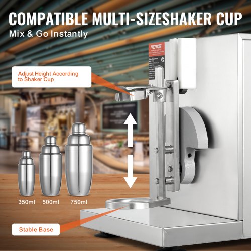 Milkshake Maker Machine 120W Elektrisk Milk Tea Shaker Rostfritt stål Kommersiell |  EU