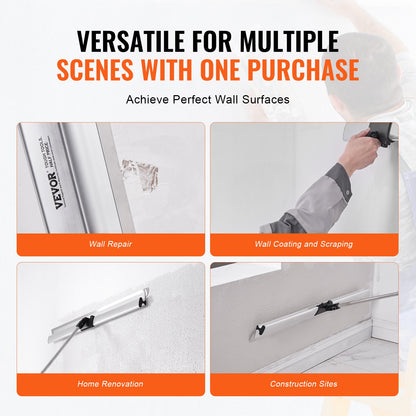 Gipsskimningskit, handtag + tillbehör för utjämningskniv för fixator, Professionella Skim Coat-verktyg för gipsskivor, Tork-/gipsskivor, för Gyprock / Wallboard / Gipsskivor (utan blad)